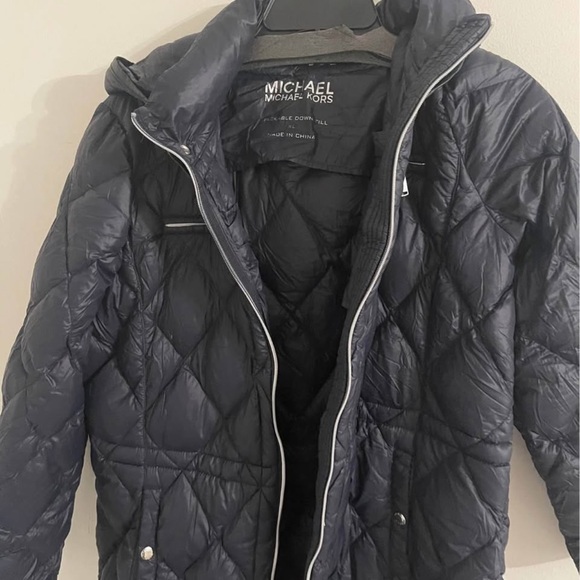 Michael Kors Navy Packable Down Jacket - Picture 1 of 8